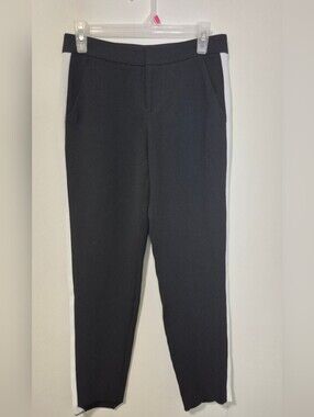 Club Monaco Black White Side Stripe Tailored Ankle Pants Size 0
